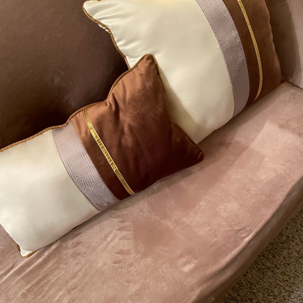 One Set of 2 luxury throw pillow cases for living room, bedroom, etc.